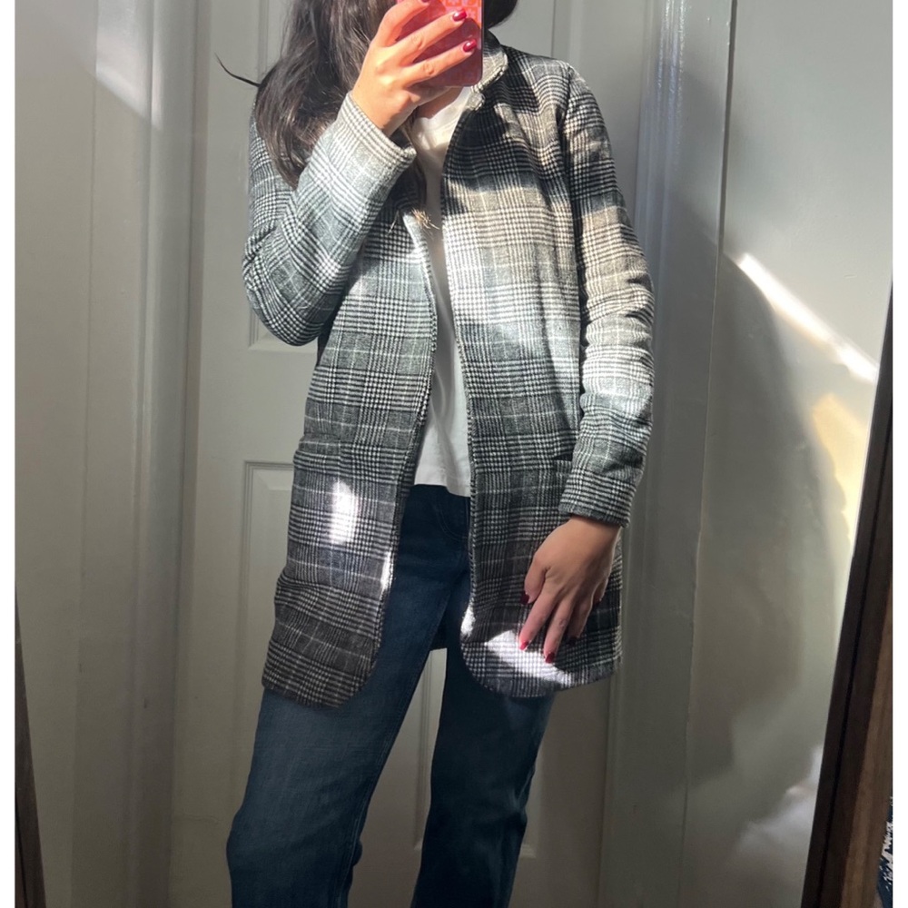Boohoo Houndstooth Patterned Coat